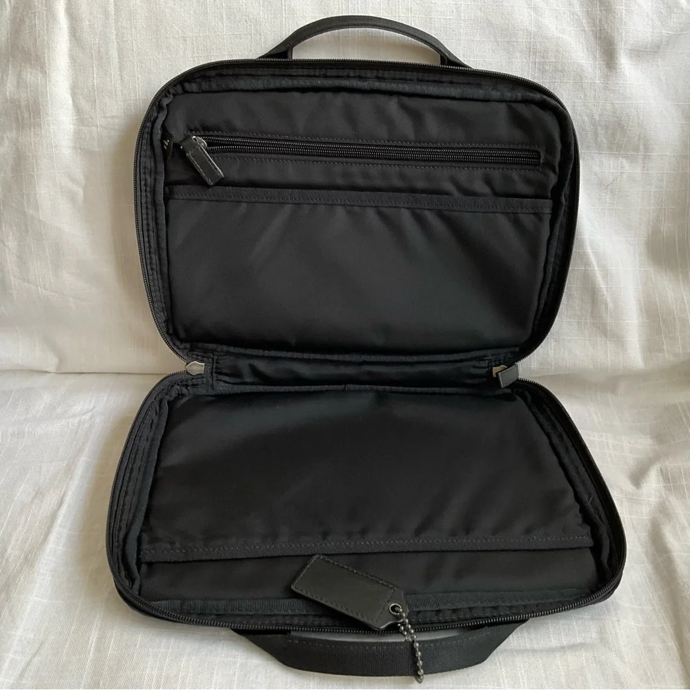 COACH | Rare Top Handle Black Nylon & Leather Tablet Case Bag